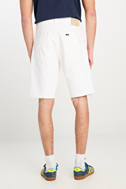 Regular Fit Normal Kesim %100 Pamuk Normal Bel Beyaz Jean Kot Şort - White-L231630100 (görsel 4)
