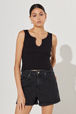 Regular Fit Normal Kesim Bisiklet Yaka Esnek Siyah Tişört - Black-L231636001 (görsel 2)