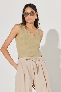 Regular Fit Normal Kesim Bisiklet Yaka Esnek Bej Tişört - Beige-L231636614