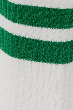Yüksek Kesim Yeşil Şeritli Tekli Çorap - Green-L231684300 (görsel 2)