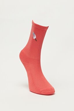 Yüksek Kesim Pembe Tekli Çorap - Pink-L231708611
