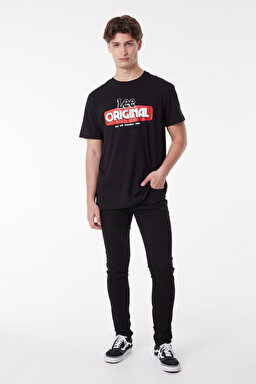 Regular Fit Normal Kesim %100 Pamuk Bisiklet Yaka Siyah Tişört - Black-L231734001 (görsel 2)