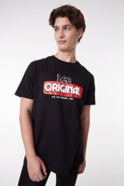 Regular Fit Normal Kesim %100 Pamuk Bisiklet Yaka Siyah Tişört - Black-L231734001 (görsel 3)