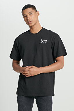 Loose Fit Rahat Kesim %100 Pamuk Bisiklet Yaka Siyah Tişört - Black-L231735001