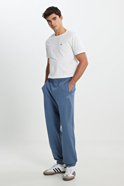 Loose Fit Rahat Kesim %100 Pamukl Petrol Mavisi Jogger Eşofman Altı - Petrol-L231758405