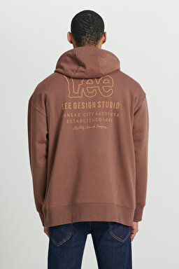 Loose Fit Rahat Kesim Kapüşonlu Şardonlu Kahverengi Sweatshirt - Brown-L232274220 (görsel 2)