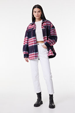 Oversize Bol Kesim Çok Renkli Shacket Ceket - Multi-L232276900 (görsel 3)