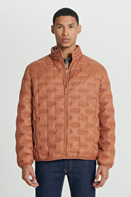 Regular Fit Normal Kesim Dik Yaka Turuncu Şişme Ceket - Orange-L232287700 (görsel 3)