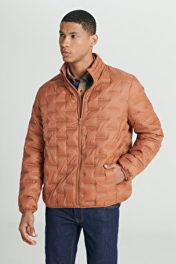 Regular Fit Normal Kesim Dik Yaka Turuncu Şişme Ceket - Orange-L232287700 (görsel 5)
