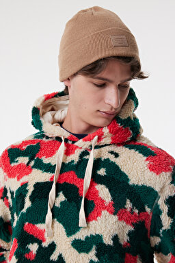 Regular Fit Normal Kesim Kapüşonlu Renkli Sherpa Sweatshirt - Multi-L232307900 (görsel 3)