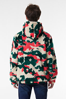 Regular Fit Normal Kesim Kapüşonlu Renkli Sherpa Sweatshirt - Multi-L232307900 (görsel 7)