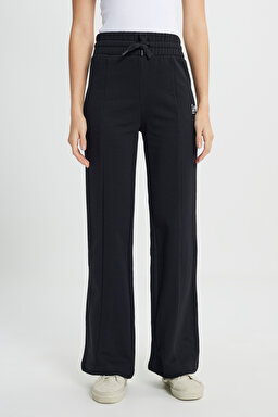 Loose Fit Rahat Kesim Normal Bel Geniş Paça Şardonlu Siyah Sweatpant - Black-L232363001 (görsel 3)