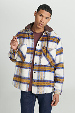 Loose Fit Rahat Kesim Kapüşonlu Çok Renkli Uzun Kollu Gömlek - Multi-L232377900 (görsel 3)