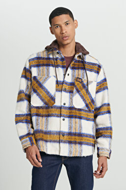 Loose Fit Rahat Kesim Kapüşonlu Çok Renkli Uzun Kollu Gömlek - Multi-L232377900 (görsel 4)