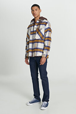 Loose Fit Rahat Kesim Kapüşonlu Çok Renkli Uzun Kollu Gömlek - Multi-L232377900 (görsel 5)