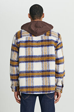Loose Fit Rahat Kesim Kapüşonlu Çok Renkli Uzun Kollu Gömlek - Multi-L232377900 (görsel 7)