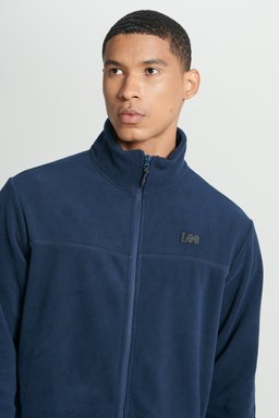 Regular Fit Normal Kesim Dik Yaka Fermuarlı Lacivert Polar Ceket - Navy-L232430410 (görsel 4)