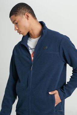Regular Fit Normal Kesim Dik Yaka Fermuarlı Lacivert Polar Ceket - Navy-L232430410 (görsel 5)