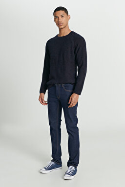 Regular Fit Normal Kesim Bisiklet Yaka Lacivert Tirko Kazak - Navy-L232499410 (görsel 3)