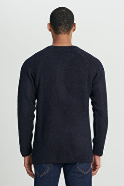 Regular Fit Normal Kesim Bisiklet Yaka Lacivert Tirko Kazak - Navy-L232499410 (görsel 5)
