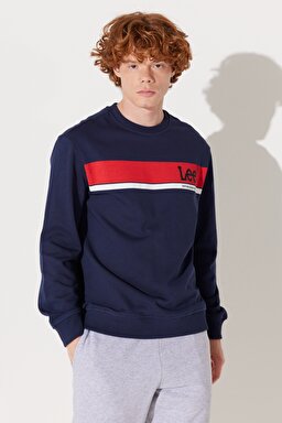Regular Fit Normal Kesim Bisiklet Yaka Lacivert Sweatshirt - Navy-L232501410 (görsel 2)