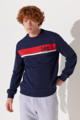Regular Fit Normal Kesim Bisiklet Yaka Lacivert Sweatshirt - Navy-L232501410 (görsel 4)