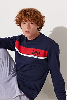 Regular Fit Normal Kesim Bisiklet Yaka Lacivert Sweatshirt - Navy-L232501410 (görsel 6)