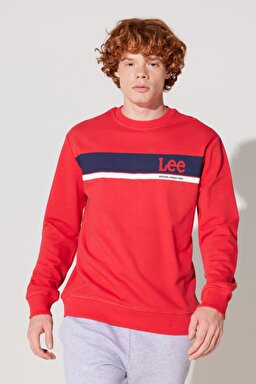 Regular Fit Normal Kesim Bisiklet Yaka Kırmızı Sweatshirt - Red-L232501600