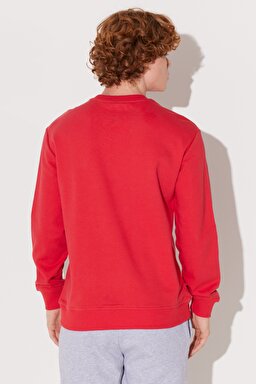 Regular Fit Normal Kesim Bisiklet Yaka Kırmızı Sweatshirt - Red-L232501600 (görsel 5)