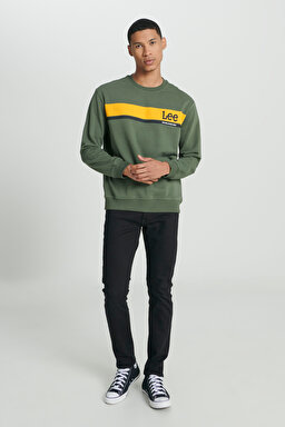 Regular Fit Normal Kesim Bisiklet Yaka Haki Sweatshirt - Khaki-L232501801 (görsel 5)