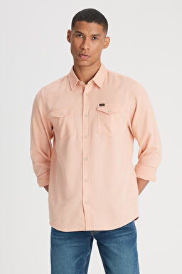 Regular Fit Normal Kesim %100 Pamuk Açık Pembe Gömlek - Light Pink-L241262590