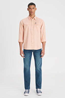 Regular Fit Normal Kesim %100 Pamuk Açık Pembe Gömlek - Light Pink-L241262590 (görsel 3)