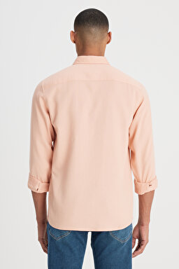 Regular Fit Normal Kesim %100 Pamuk Açık Pembe Gömlek - Light Pink-L241262590 (görsel 5)