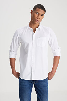 Regular Fit Normal Kesim %100 Pamuk Beyaz Gömlek - White-L241274100