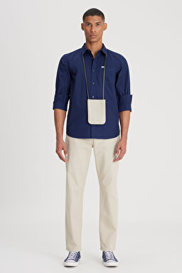 Regular Fit Normal Kesim %100 Pamuk Lacivert Gömlek - Navy-L241274410 (görsel 3)