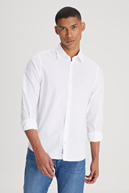 Regular Fit Normal Kesim %100 Pamuk Beyaz Gömlek - White-L241286100
