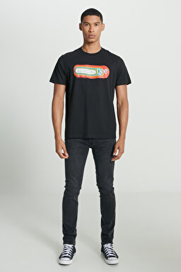 Regular Fit Normal Kesim Bisiklet Yaka %100 Pamuk Siyah Tişört - Black-L241330001 (görsel 3)