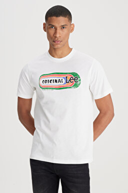 Regular Fit Normal Kesim Bisiklet Yaka %100 Pamuk Beyaz Tişört - White-L241330100 (görsel 2)