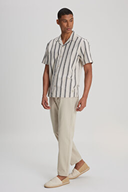 Loose Fit Rahat Kesim Kısa Kollu Gri Gömlek - Multi-L241478900 (görsel 4)