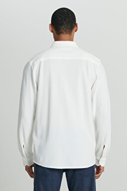 Regular Fit Normal Kesim %100 Pamuk Beyaz Gömlek - White-L241567100 (görsel 6)