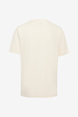Regular Fit Normal Kesim Bisiklet Yaka %100 Pamuk Bej Tişört - Beige-L241570614 (görsel 7)