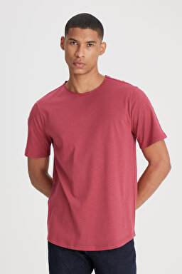 Regular Fit Normal Kesim Bisiklet Yaka %100 Pamuk Gül Kurusu Tişört - Intuition Grey-L241570A11