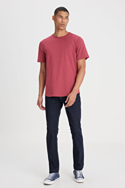 Regular Fit Normal Kesim Bisiklet Yaka %100 Pamuk Gül Kurusu Tişört - Intuition Grey-L241570A11 (görsel 3)