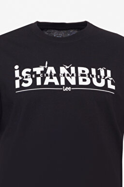 Regular Fit Normal Kesim Bisiklet Yaka %100 Pamuk Siyah Tişört - Black-L241576001 (görsel 7)