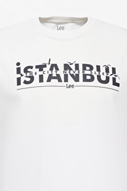 Regular Fit Normal Kesim Bisiklet Yaka %100 Pamuk Beyaz Tişört - White-L241576100 (görsel 7)