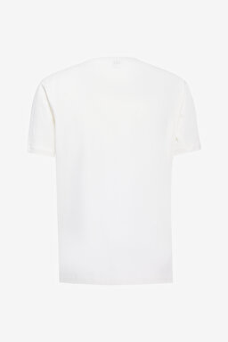 Regular Fit Normal Kesim Bisiklet Yaka %100 Pamuk Beyaz Tişört - White-L241576100 (görsel 8)