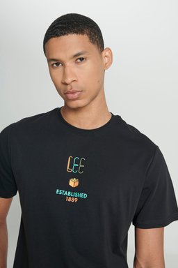 Regular Fit Normal Kesim Bisiklet Yaka %100 Pamuk Siyah Tişört - Black-L241580001 (görsel 4)