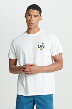 Regular Fit Normal Kesim Bisiklet Yaka %100 Pamuk Kırık Beyaz Tişört - Off White-L241582102