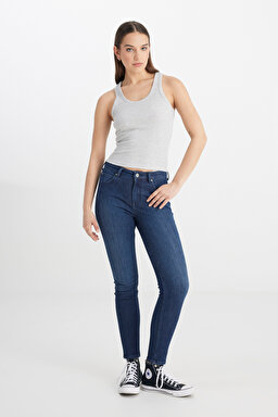 Slim Fit Dar Kesim Gri Tişört - Gray Melange-L241615036 (görsel 3)