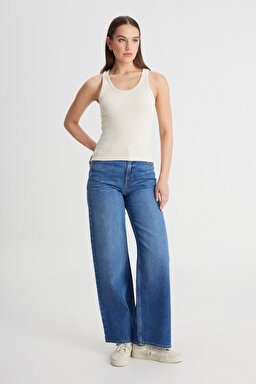 Slim Fit Dar Kesim Bej Tişört - Soy Bean-L241615A92 (görsel 3)